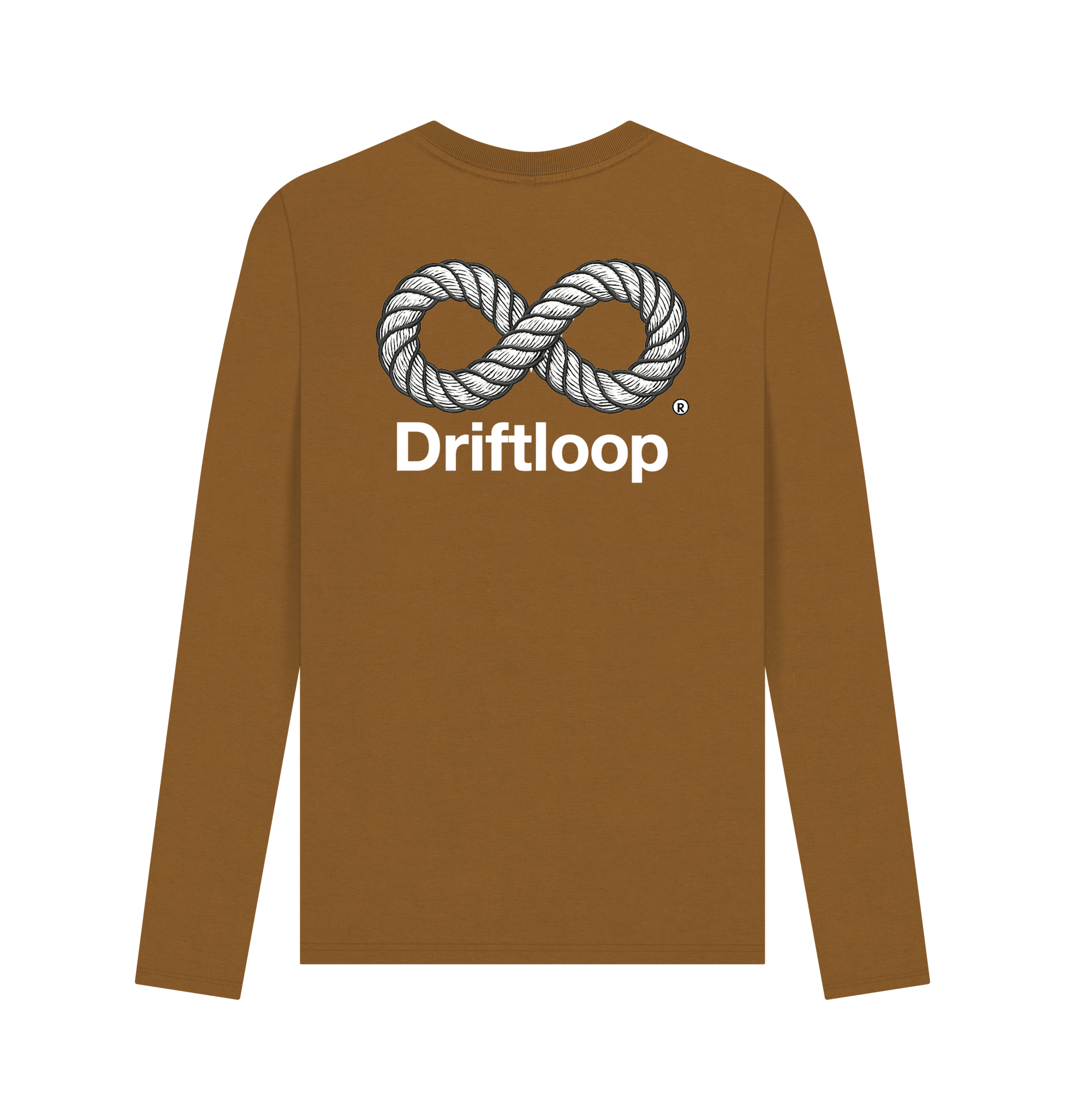 Brown Printed Long Sleeve T Shirt Back