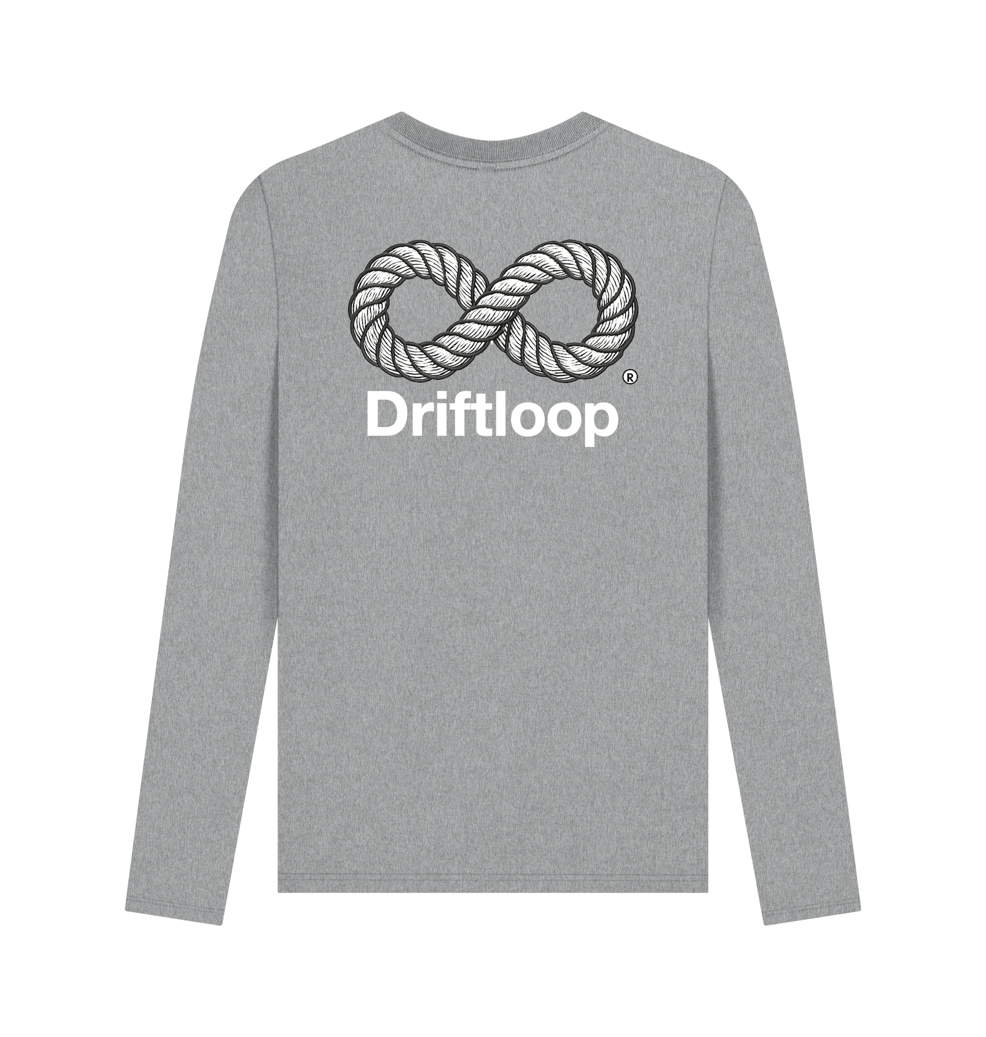 Athletic Grey Printed Long Sleeve T Shirt Back