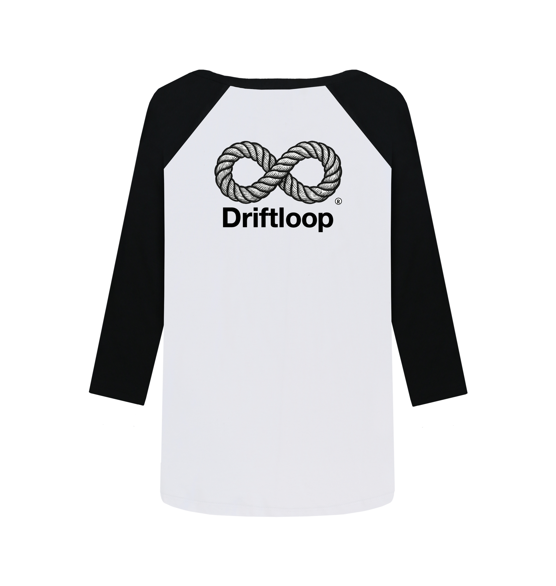 Black-White Printed Baseball T-shirt Back