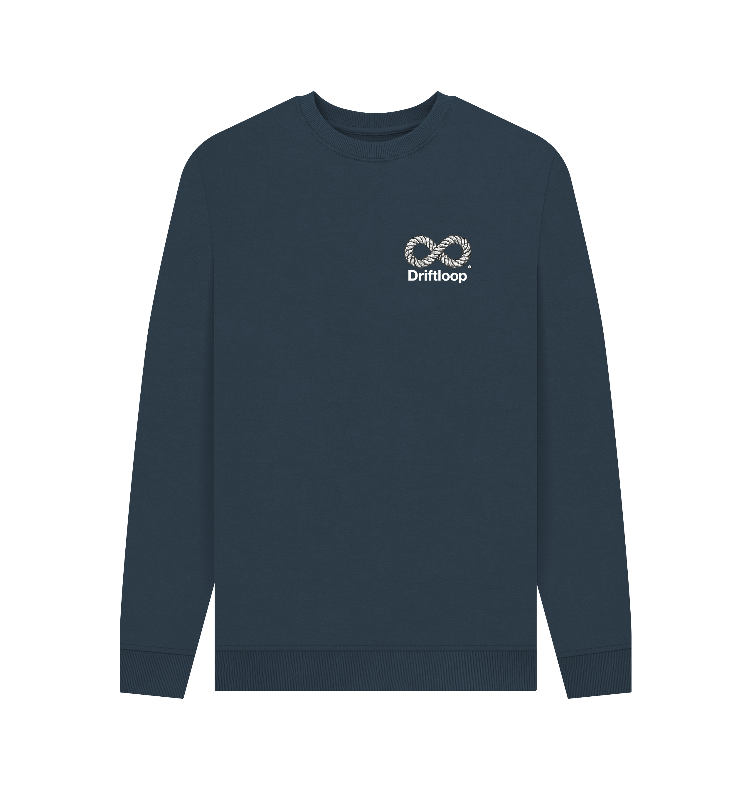 Navy Blue Printed Sweater Front