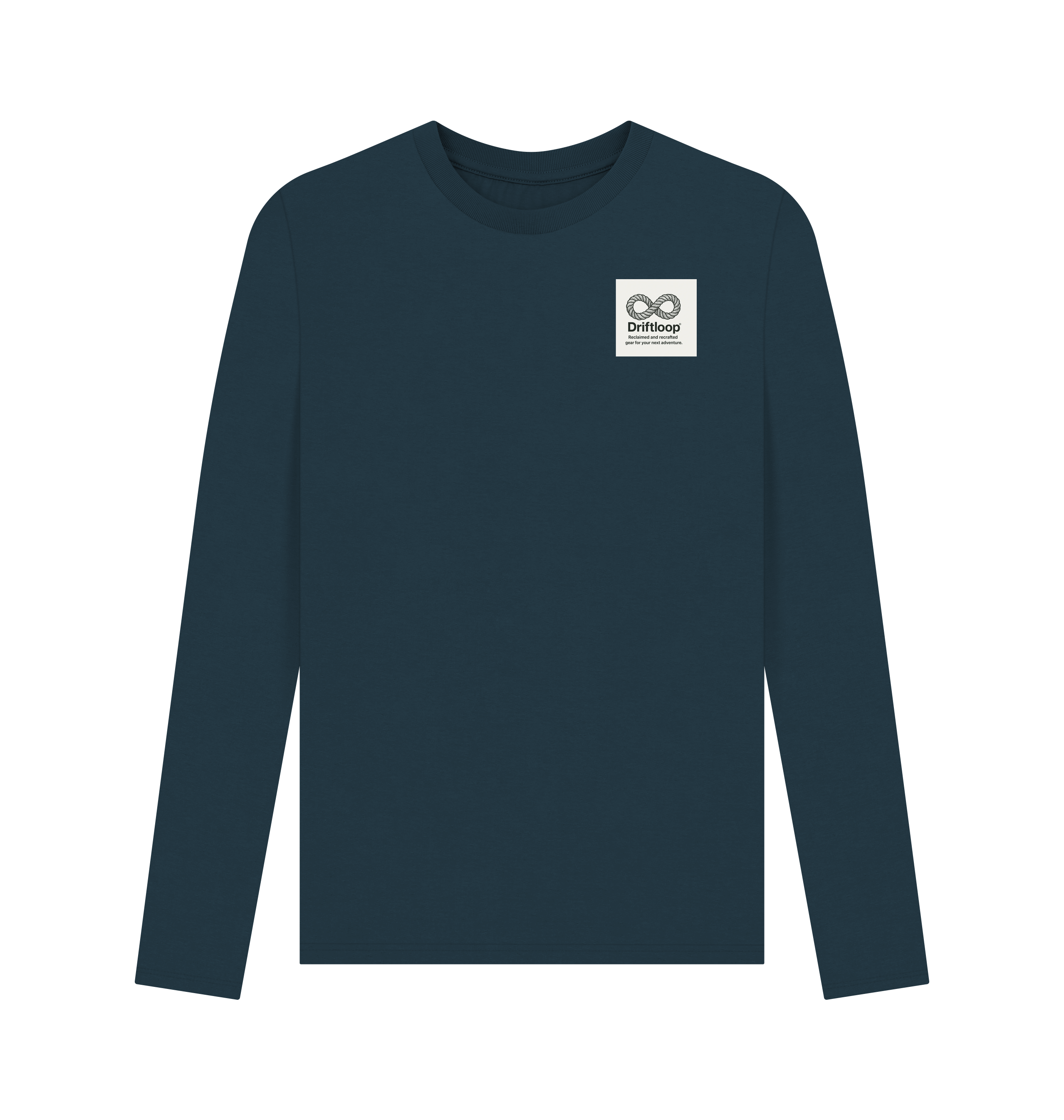 Denim Blue Printed Long Sleeve T Shirt Front