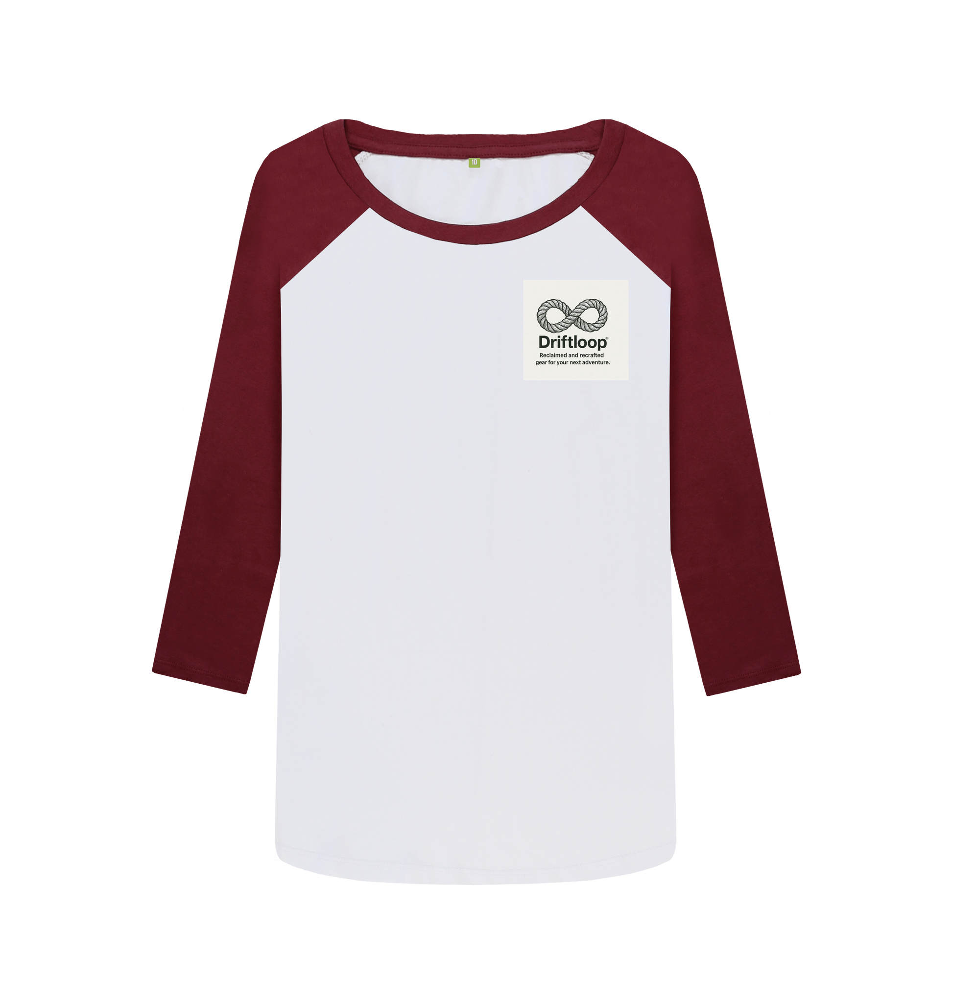Red Wine-White Printed Baseball T-shirt Front