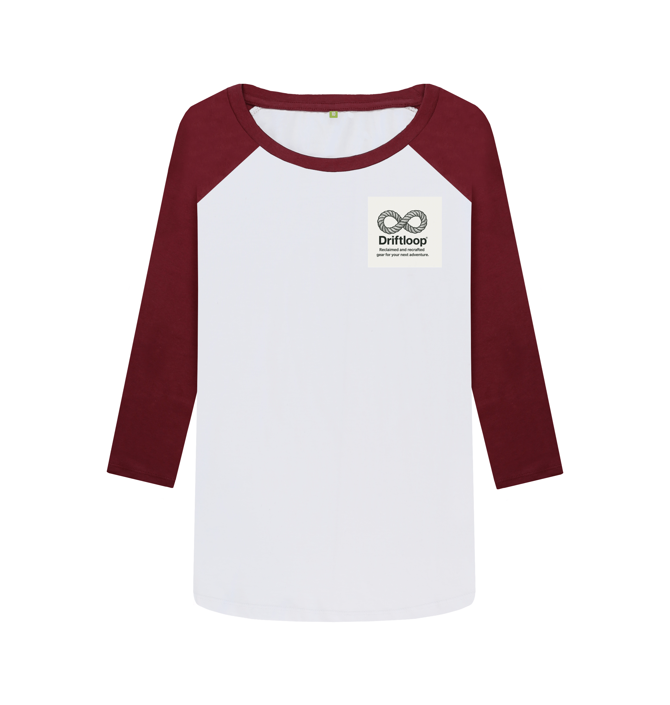 Red Wine-White Printed Baseball T-shirt Front