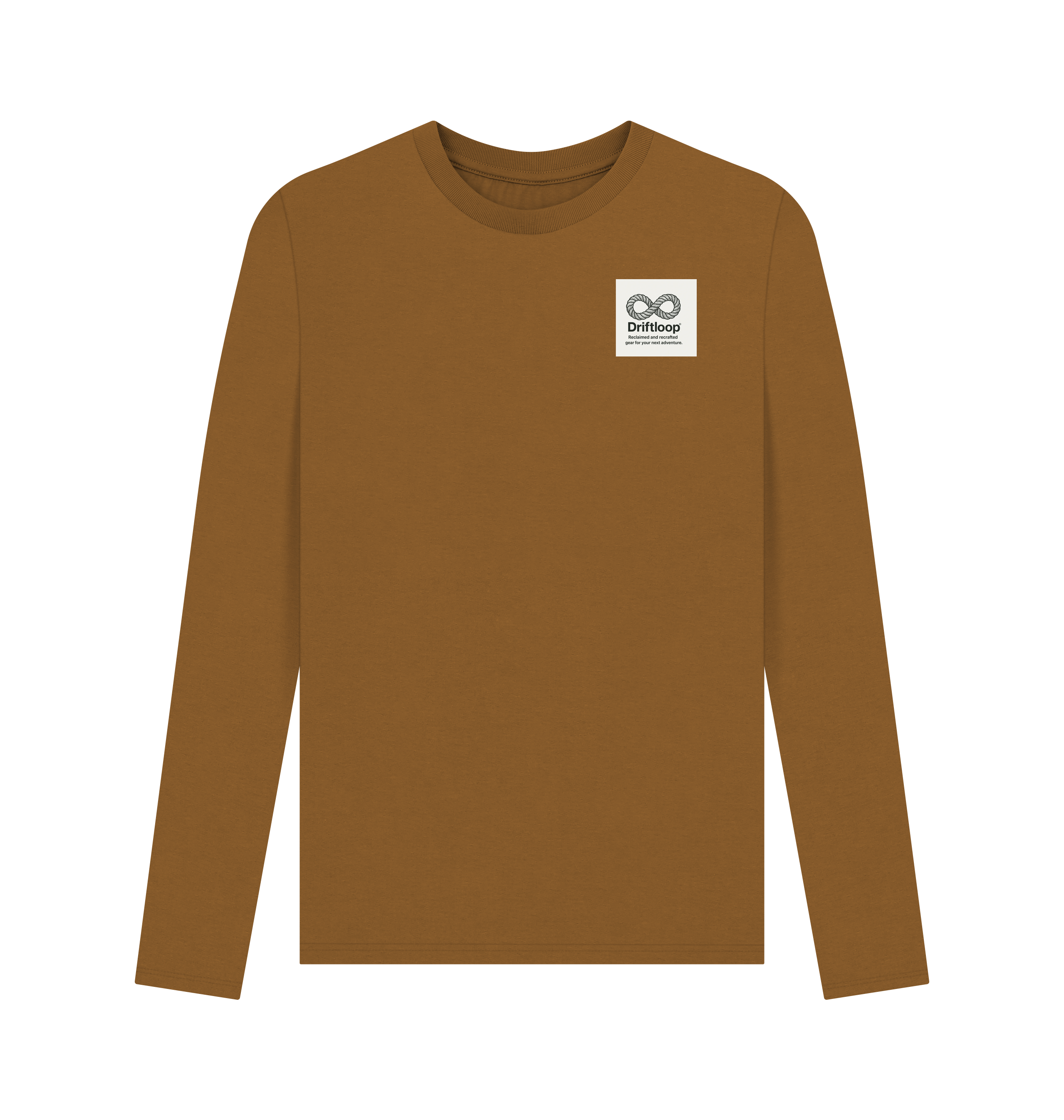 Brown Printed Long Sleeve T Shirt Front