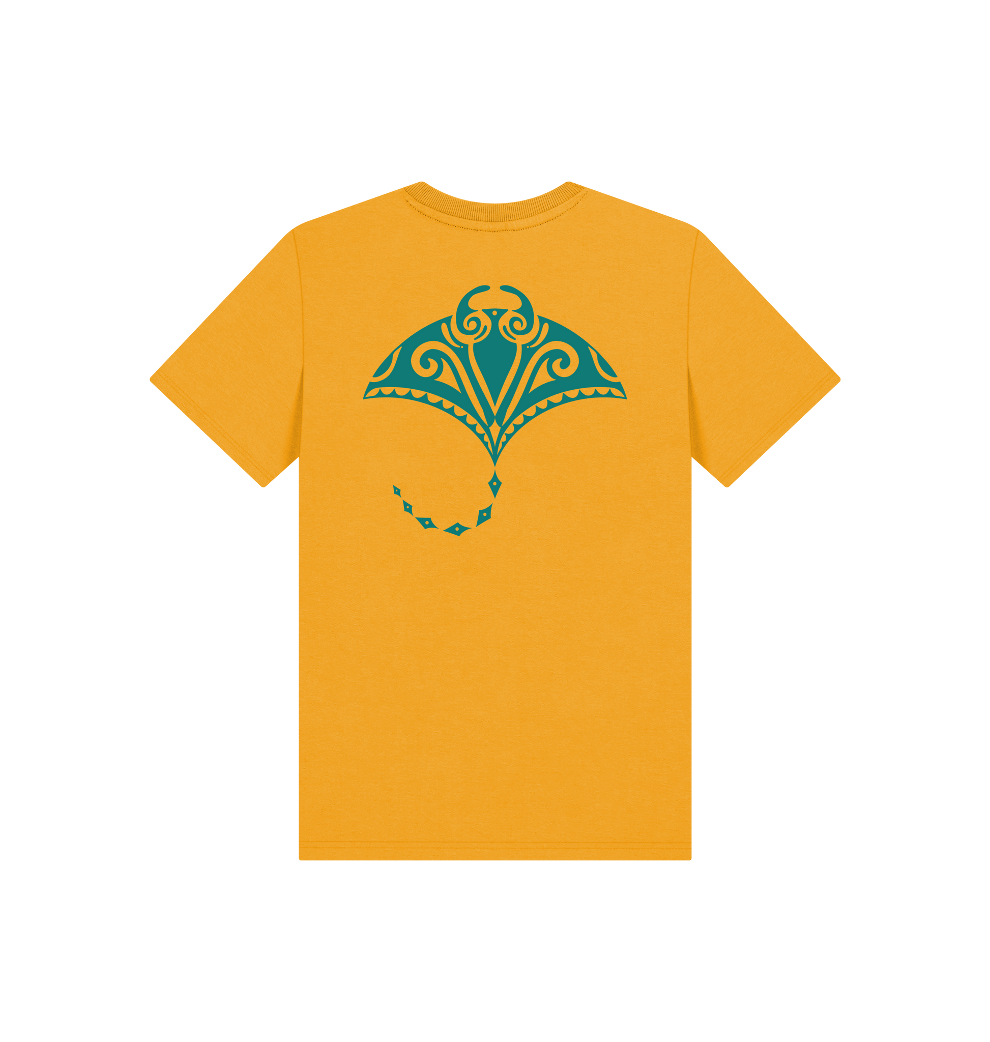 Mustard Printed Kids T-Shirt Back