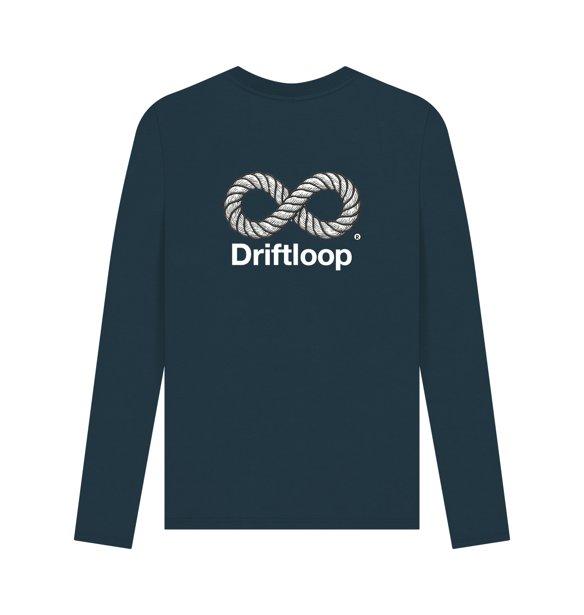 Denim Blue Printed Long Sleeve T Shirt Back