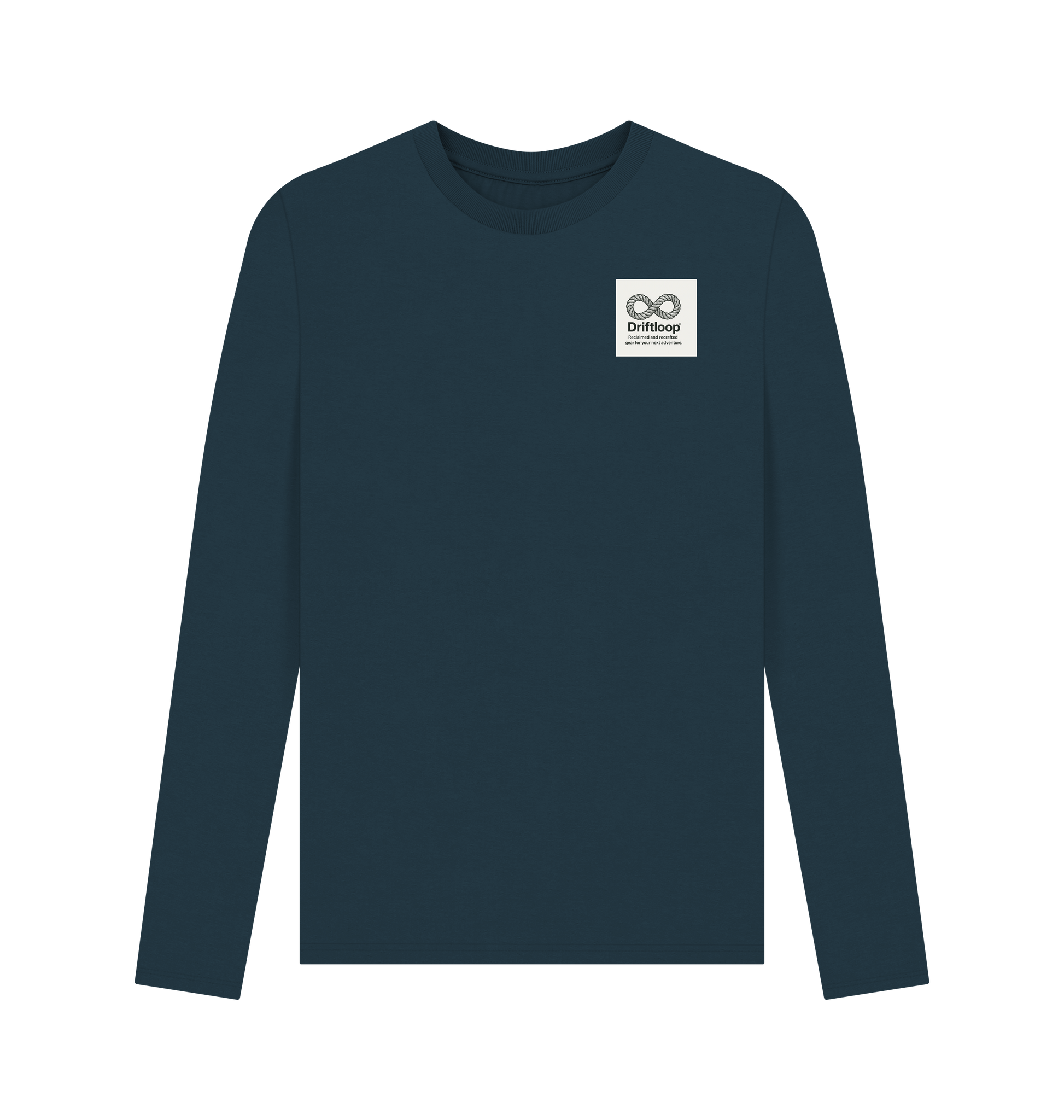 Denim Blue Printed Long Sleeve T Shirt Front