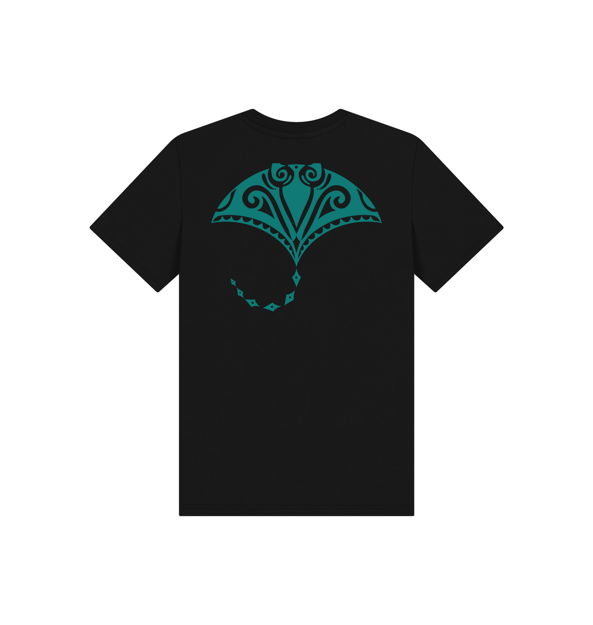 Black Printed Kids T-Shirt Back