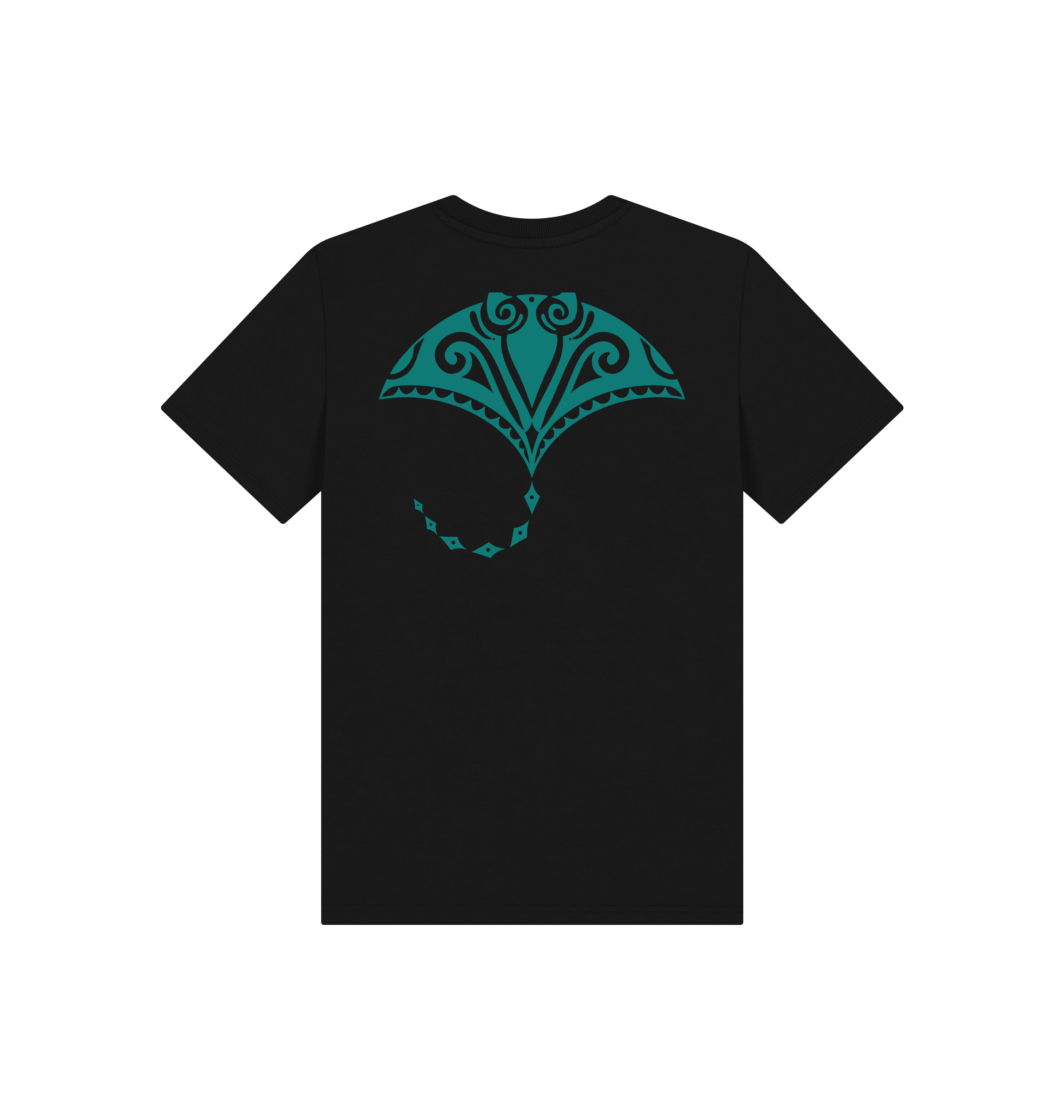 Black Printed Kids T-Shirt Back
