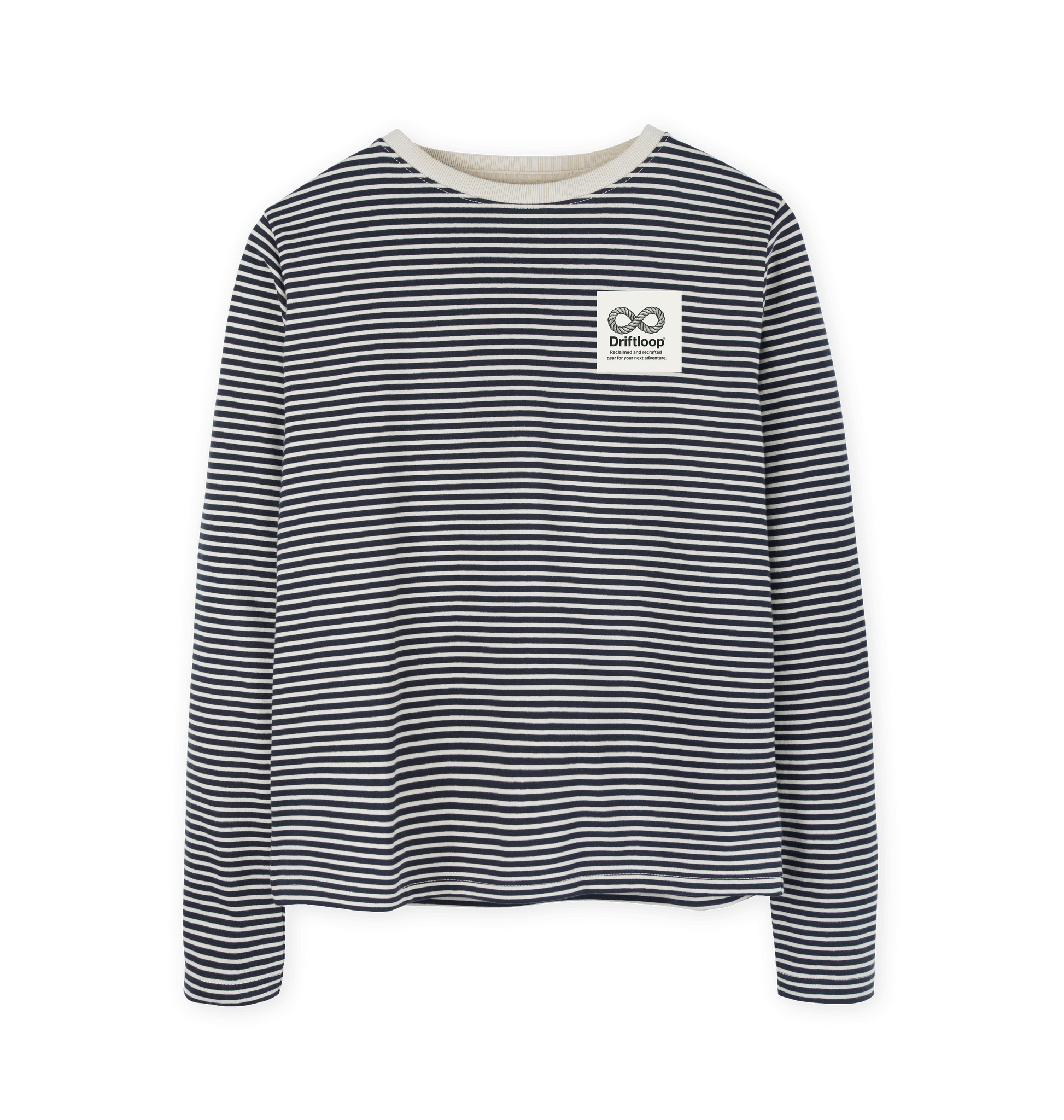 Oat & Navy Stripe Printed T-shirt Front