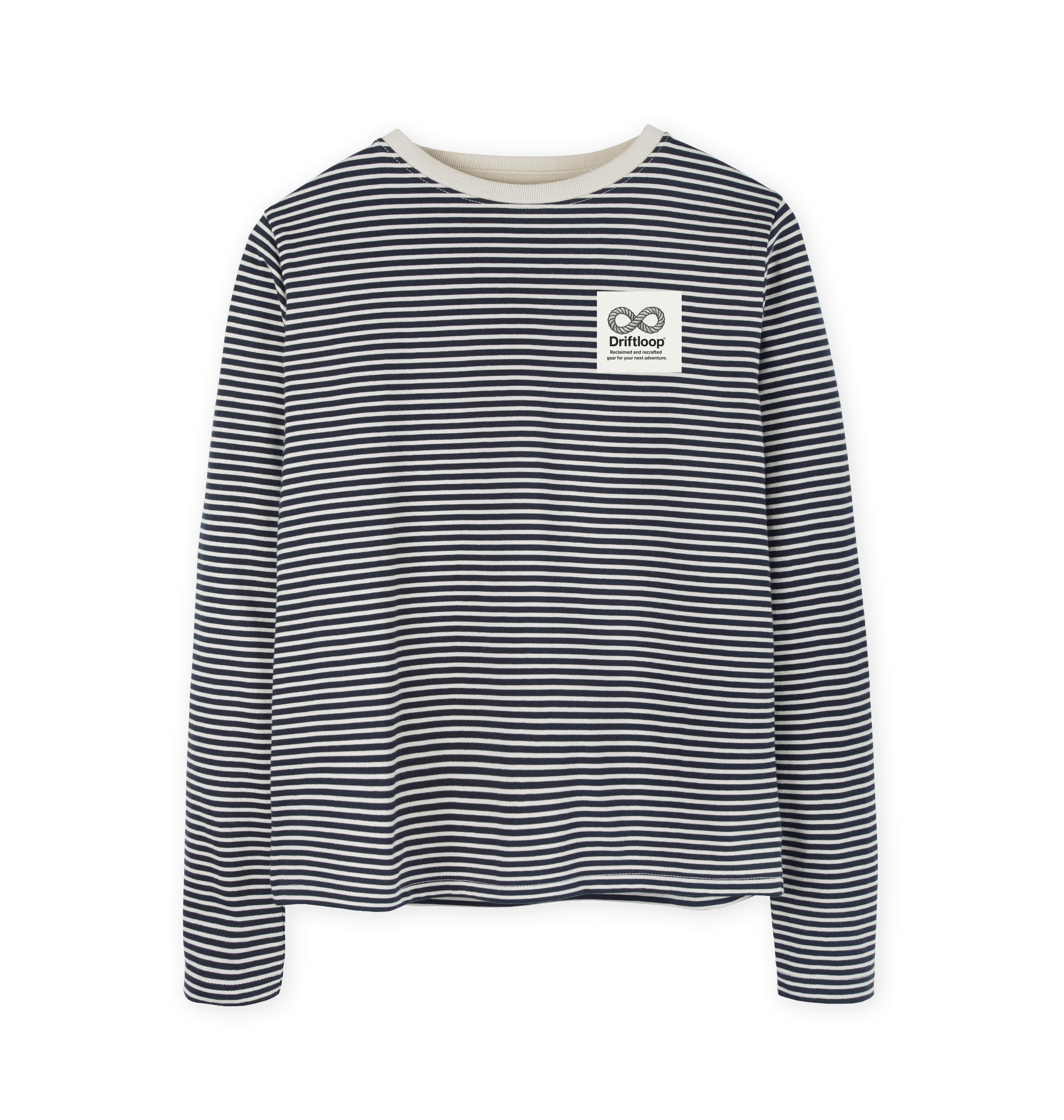 Oat & Navy Stripe Printed T-shirt Front