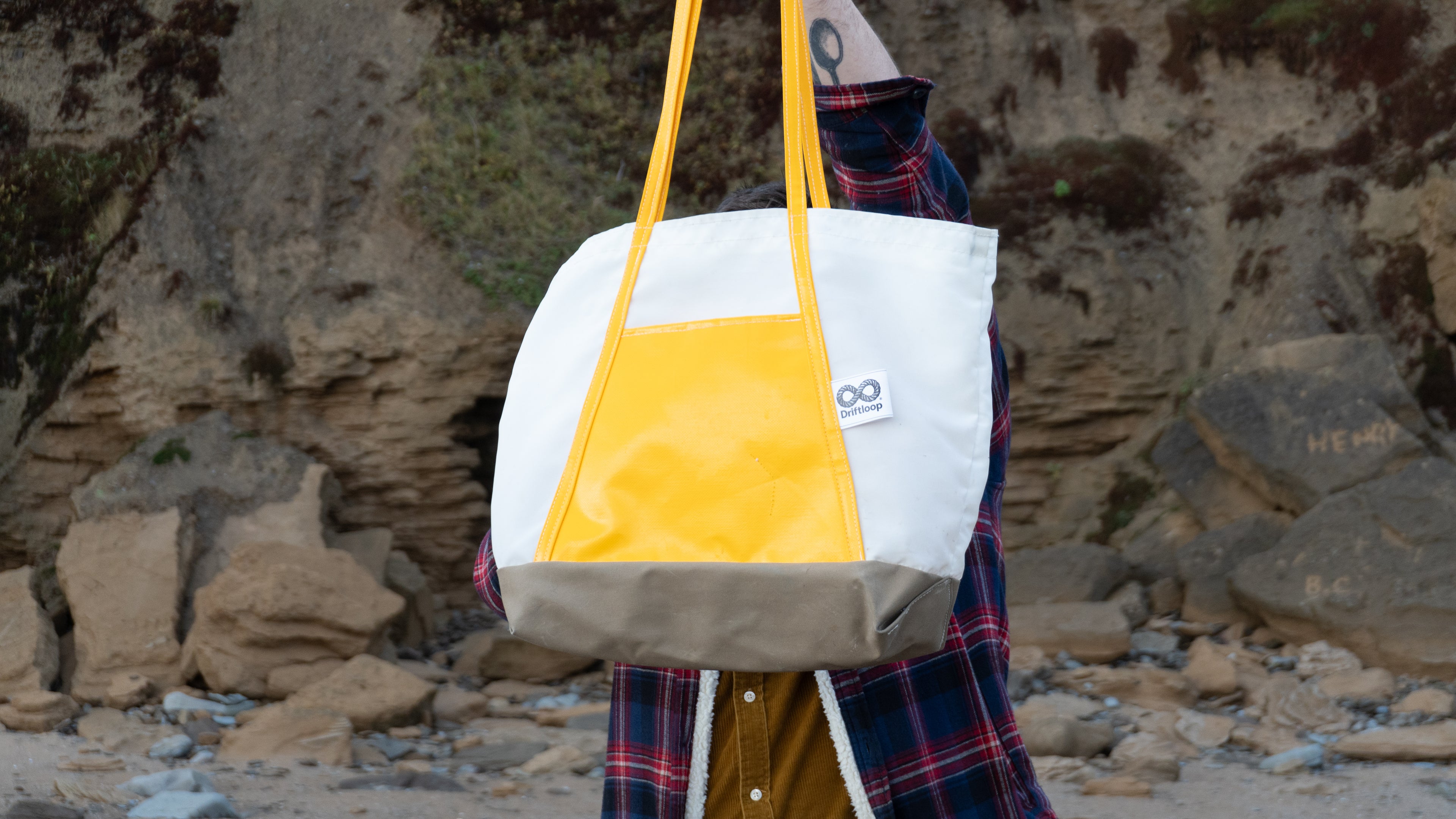 Driftloop Beach Bag - Canvas / Orange / White