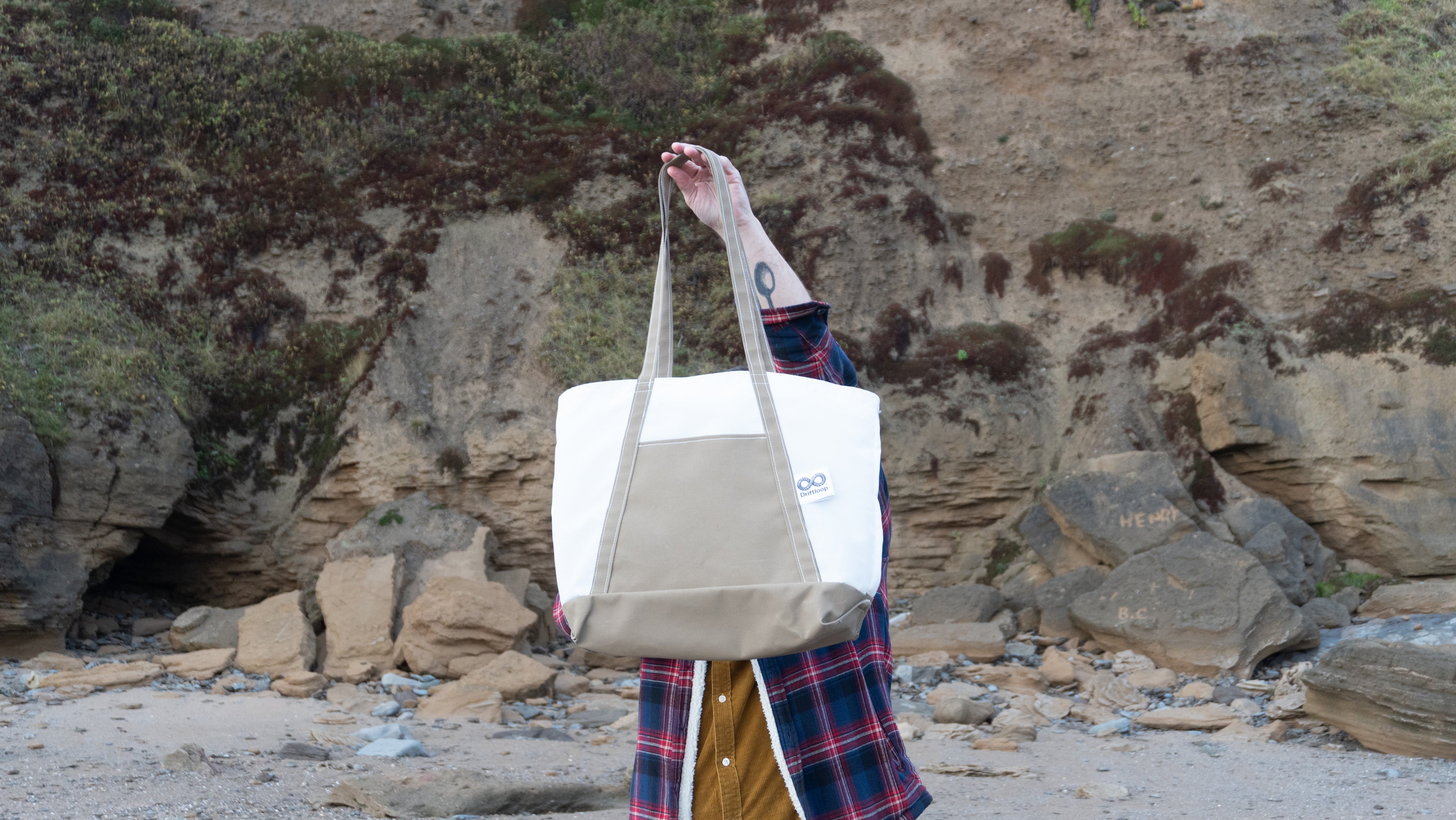 Driftloop Beach Bag - Canvas / White