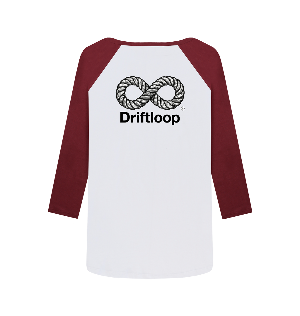 Red Wine-White Printed Baseball T-shirt Back