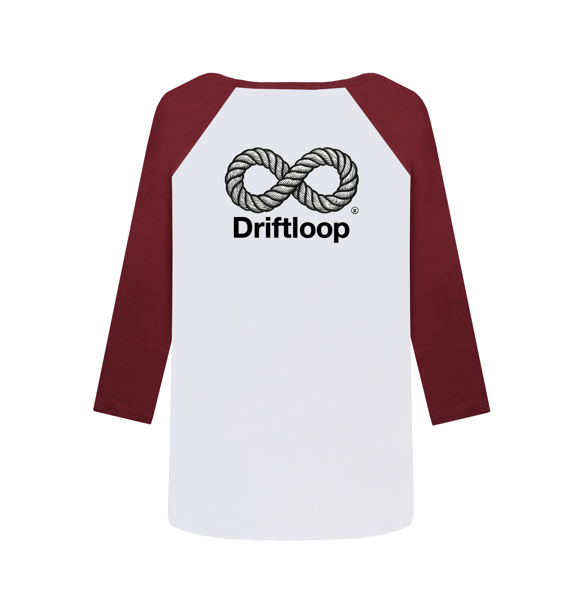 Red Wine-White Printed Baseball T-shirt Back