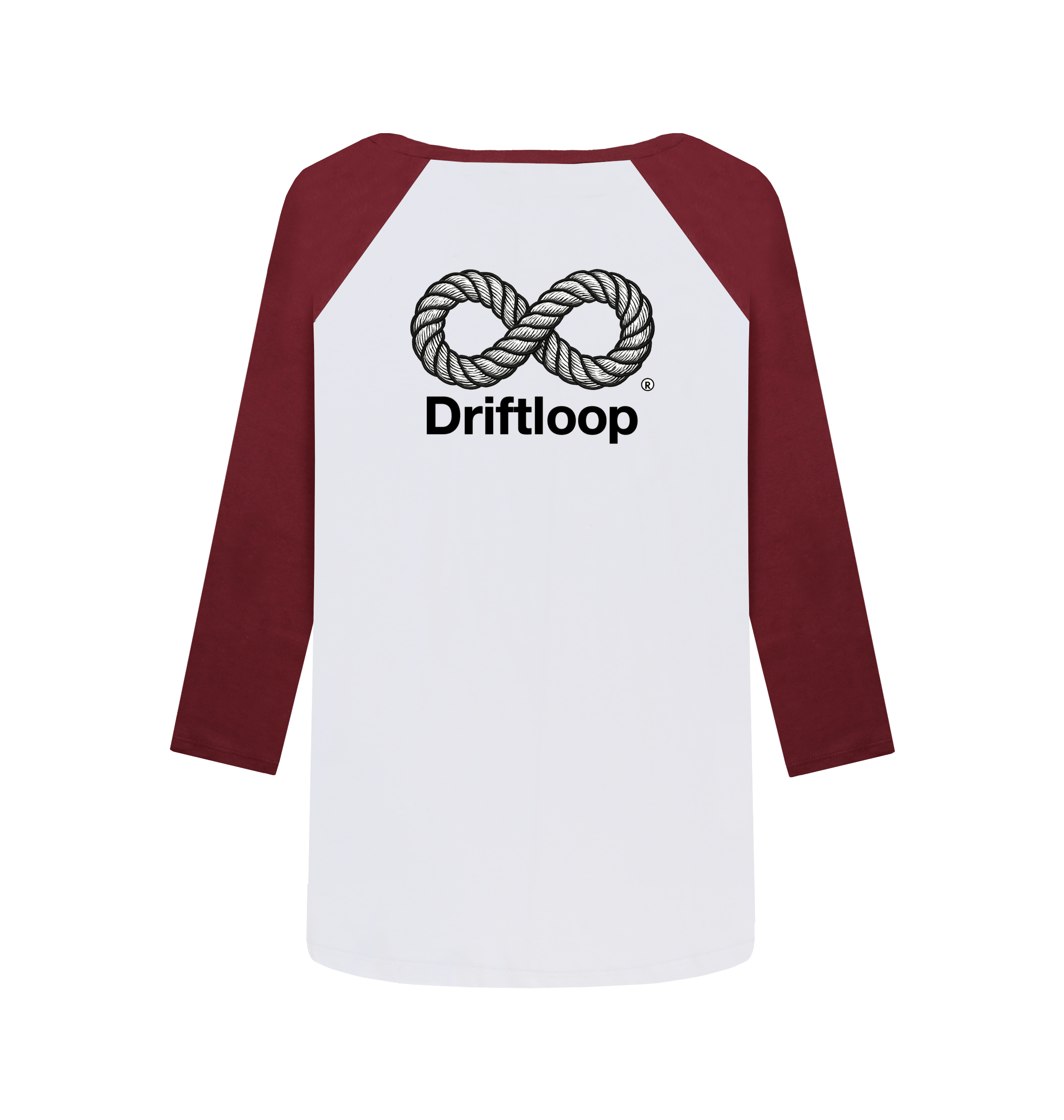 Red Wine-White Printed Baseball T-shirt Back