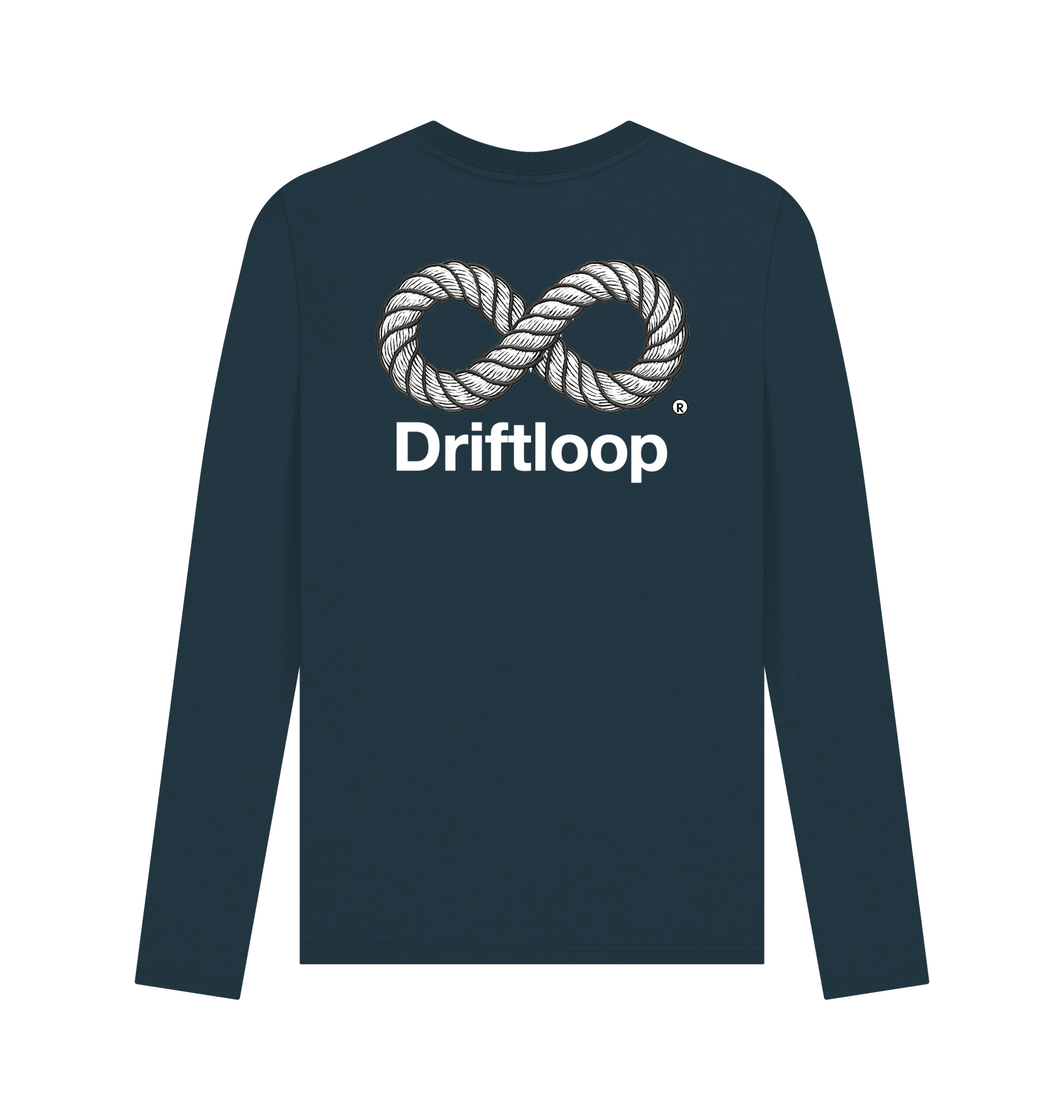 Denim Blue Printed Long Sleeve T Shirt Back