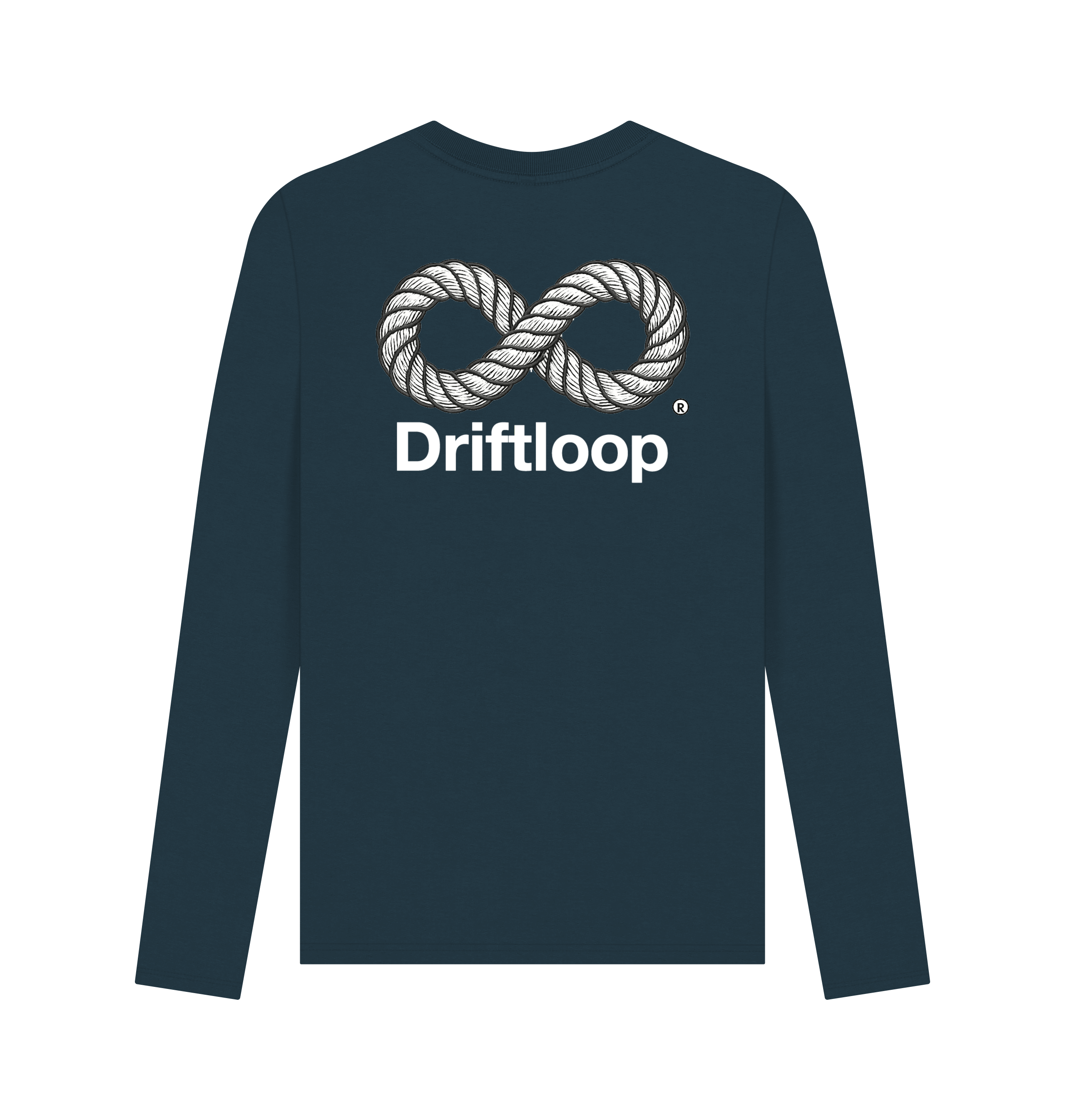 Denim Blue Printed Long Sleeve T Shirt Back