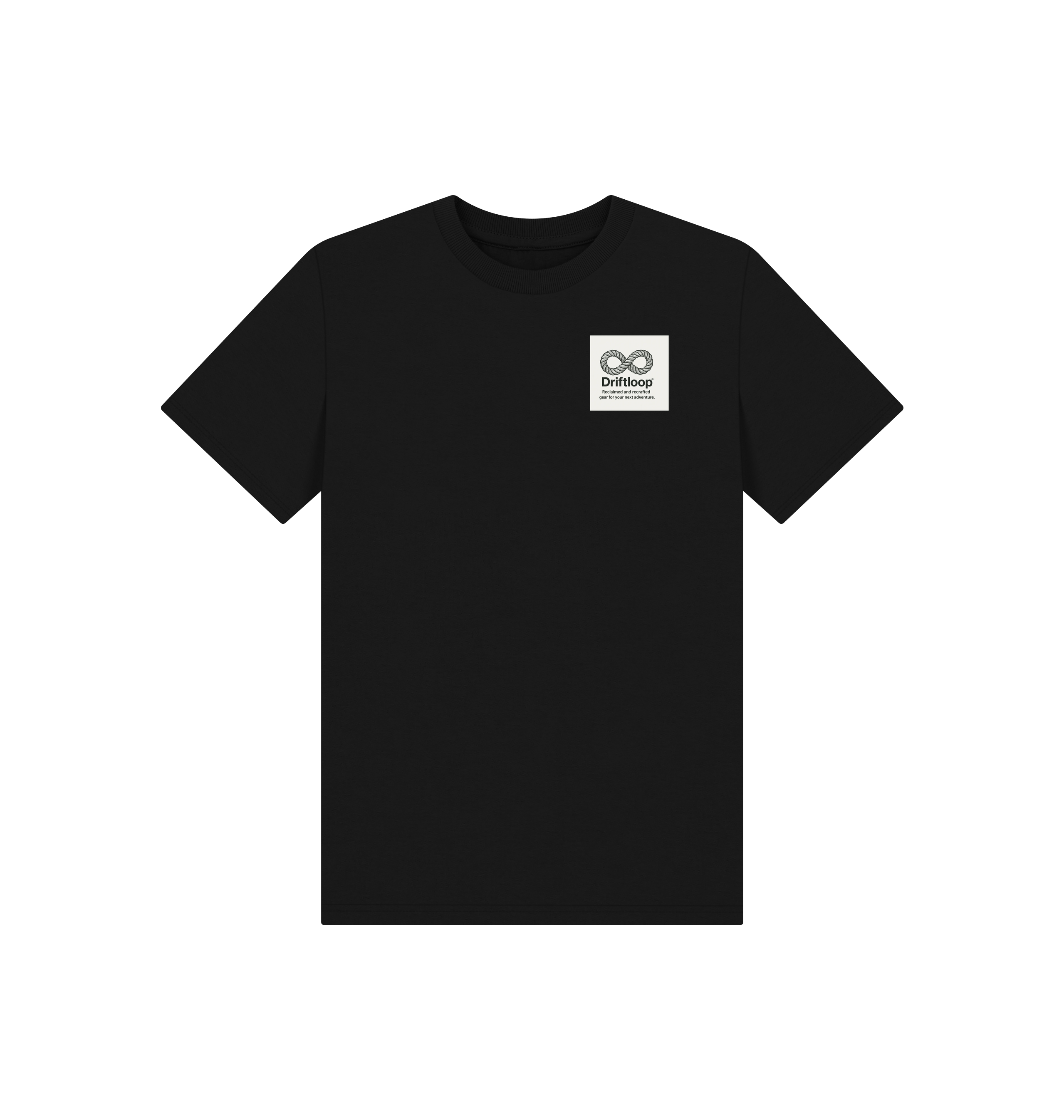 Black Printed Kids T-Shirt Front