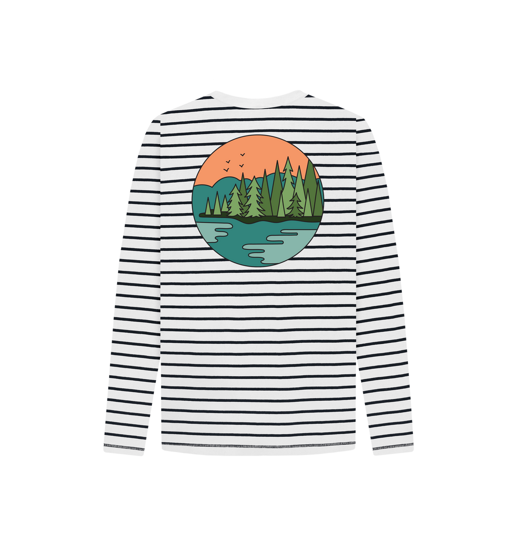 Navy Stripes Printed Kids T-Shirt Back
