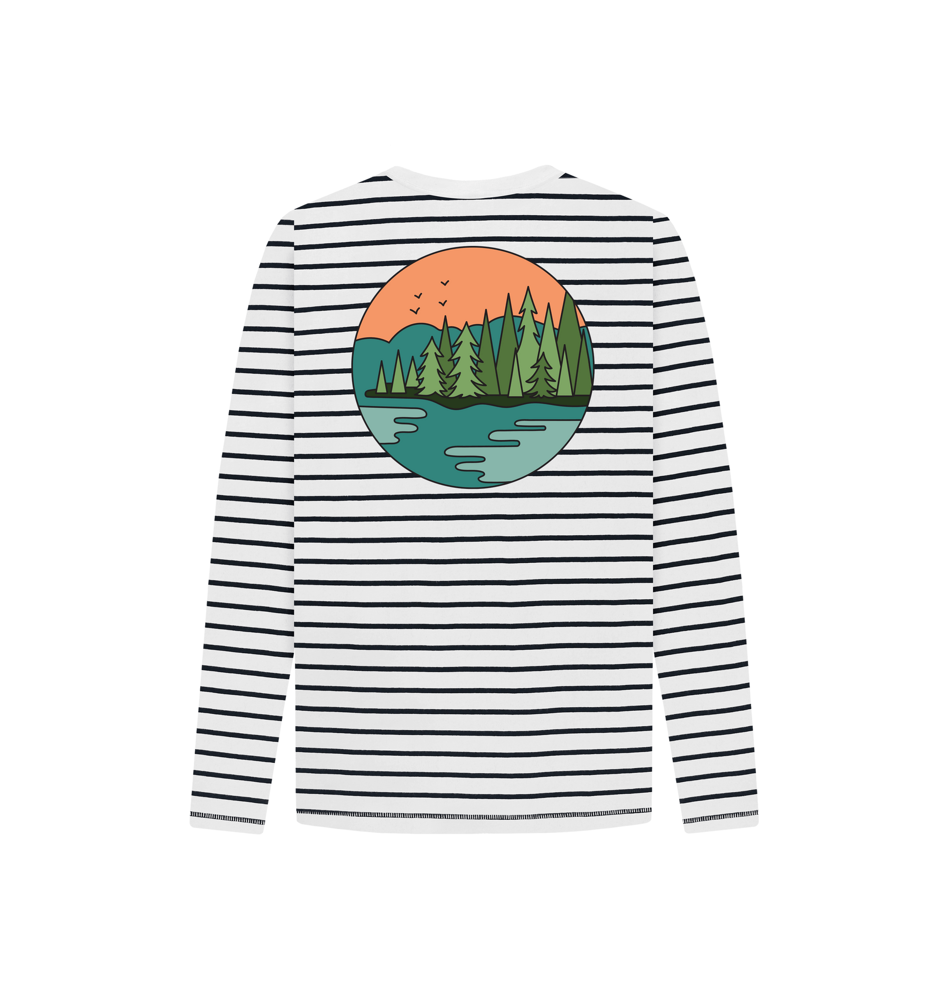 Navy Stripes Printed Kids T-Shirt Back