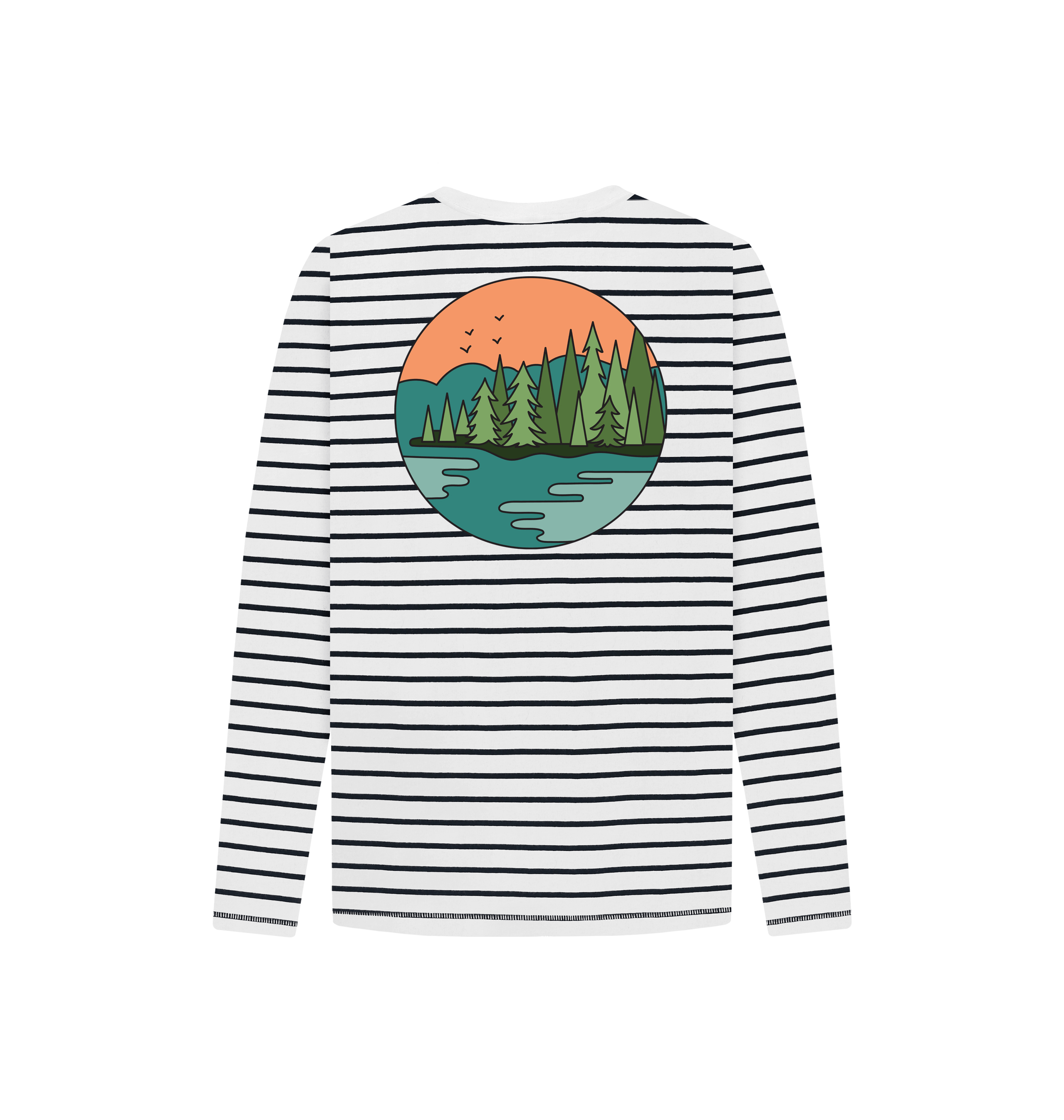 Navy Stripes Printed Kids T-Shirt Back